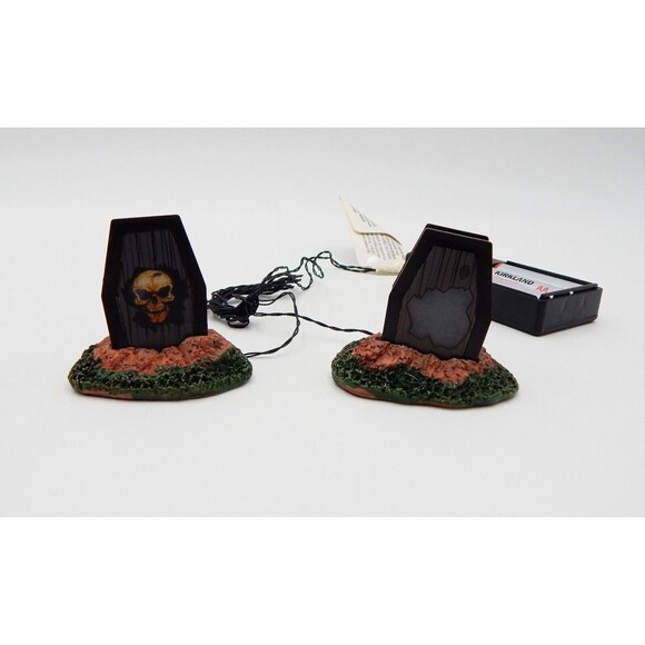 Lemax 34621 Light Up Coffins Spooky Town Accessories Retired Halloween Decor - Picture 2 of 11